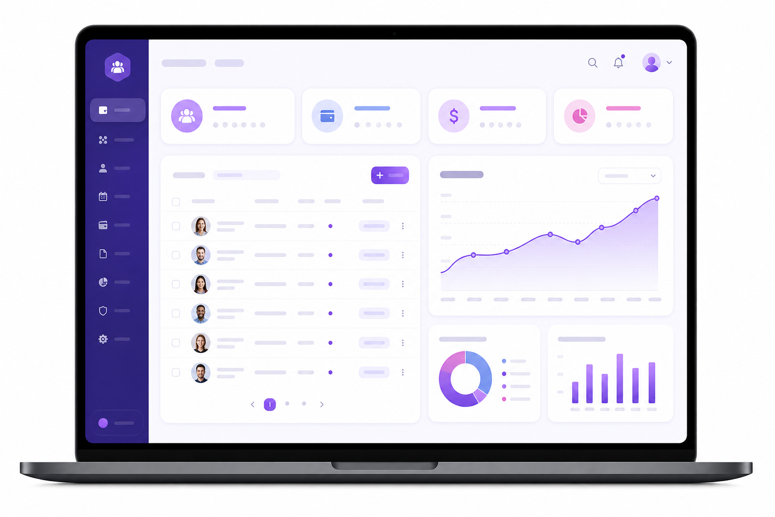 HRPay payroll dashboard showing employee salaries and analytics